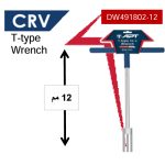 ⁦مفتاح بيبه حرف تي 12 مم أي بى تى - APT DW491802-12⁩ - الصورة ⁦2⁩