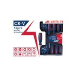 ⁦طقم مفكات + مفك راس مفصلية سنون+لقم 51 قطعة اي بي تي موديل APT  AH148078-51⁩ - الصورة ⁦5⁩