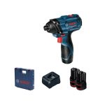 ⁦درل فك وربط بطارية بوش 1/4 بوصه  12 فولت 1.5 امبير مفك مطرقي 2 بطاري ماليزي BOSCH - GDR 120-LI, 2x1.5Ah Case⁩ - الصورة ⁦2⁩