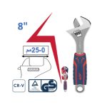 ⁦مفتاح فرنسـاوى يد كاوتش 2 لون هيفي ديوتي 8 بوصه 0-25مم أي بى تى موديل APT DW15181-200⁩ - الصورة ⁦2⁩