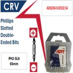 ⁦علبة 10 سن مفك اتجاهين عادة و صليبة  65مم PH2-SL6 اي بي تي موديل  APT- AH2061002216⁩ - الصورة ⁦2⁩