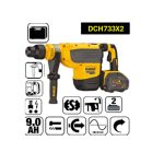 ⁦شاكوش تكسير وتخريم ديوالت 54 فولت 48 مم موديل  DEWALT  DCH733X2-⁩ - الصورة ⁦2⁩