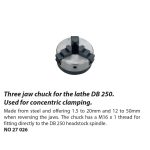 ⁦تشوك الفك الثلاثة للمخرطة DB 250 الماني PROXXON⁩ - الصورة ⁦2⁩