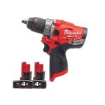 شنيور ميلوكي 13 مم 4 امبير بطاريتان  MILWAUKEE   M12 FPD-402X