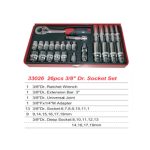 ⁦طقم لقم رباط 26 قطعة 3/8 بوصه تايواني موديل 33026 KWG⁩ - الصورة ⁦2⁩