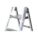 ⁦سلم الومنيوم ميتافورم طراز 63 مزدوج بدرج عريض مزود بمنصة وقوف الطول من 2.80م الى 3.70م METAFORM⁩ - الصورة ⁦2⁩