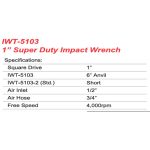 ⁦شنيور حل و ربط 1 بوصه زور طويل اروفا 2500 نيوتن تايواني  EURUFA IWT5103-6⁩ - الصورة ⁦2⁩