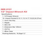 ⁦طقم شنيور حل وربط اروفا 1/2 بوصه 9 قطع17-19-21م تايواني EURUFA IWK5121⁩ - الصورة ⁦2⁩