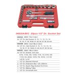 ⁦طقم لقم 25 قطعة 5/16-1/4 1 بوصه مشرشرة مربع 1/2بوصه موديل 34025C تايواني KWG⁩ - الصورة ⁦2⁩