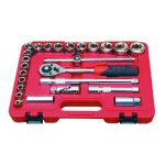 طقم لقم 25 قطعة 5/16-1/4 1 بوصه مشرشرة مربع 1/2بوصه موديل 34025C تايواني KWG