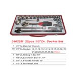 ⁦طقم لقم 25 قطعة 8-32مم مسدسة 1/2بوصة شنطة معدن موديل 34025MA تايواني KWG⁩ - الصورة ⁦2⁩