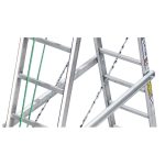 ⁦سلم الومنيوم ميتافورم طراز S33 ثلاث وصلات ( 14 درجة الطول 4.20م - 28 درجة الطول 7.40م - 42 درجة الطول 10.70م ) METAFORM⁩ - الصورة ⁦2⁩