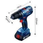 ⁦شنيور بوش عاده ودقاق 13 مم بطاريه ليثيوم ايون 1.5 امبير يمين وشمال ظرف اوتوماتيك سرعتين BOSCH⁩ - الصورة ⁦2⁩