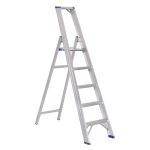 سلم الومنيوم ميتافورم طراز 63 مزدوج بدرج عريض مزود بمنصة وقوف الطول من 1.20م الى 1.90م METAFORM