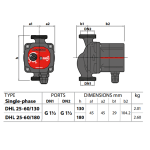 ⁦طلمبه بيدريللو تقليب 1فاز  موديل  PEDROLLO Circulator DHL 25-60/180⁩ - الصورة ⁦3⁩
