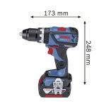 ⁦شنيور فك وربط بوش 18 فولت ظرف أوتوماتيك سرعتين يمين وشمال بطارية ليثيوم ايون 2 امبير BOSCH - GSR 18V-60 C⁩ - الصورة ⁦2⁩