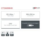 ⁦كشاف كراون بطارية 20 فولت 2 امبير + شاحن  موديل CROWN - CT26008HX-2S⁩ - الصورة ⁦4⁩