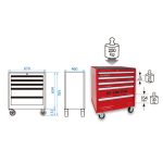 ⁦تروللى عدة 5درج670*460*785 أقل ارتفاع للتزجة كينج تونيKING TONY⁩ - الصورة ⁦2⁩