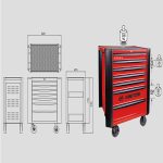 ⁦تروللى عدة 7درج 670*460*980   حمولة 360 كجم بالجوانب ألوان كينج توني KING TONY⁩ - الصورة ⁦2⁩