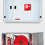 دولاب بافاريا معدات اطفاء صاج فارغ بطراز Taurus مقاس 80*800*300 مم بضلفة استانلس مصنفر - يمين مصمم BAVARIA FC-E