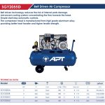 ⁦كمبروسر اي بي تي سعة 200 لتر 2 حصان سير الومنيوم صينى 220 فولت موديل APT - SGY2055D-200L-2HP EURO⁩ - الصورة ⁦2⁩