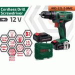 ⁦شنيور دي دبليو تي بطارية 12 فولت 10 مم 2 بطارية 1.5 امبير موديل DWT ABS-12L-2⁩ - الصورة ⁦2⁩