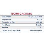 ⁦مسدس دوكو مقلوب بنتة بلاستك 600 سم 2.5 مم اي بي تي موديل  APT AB-17G 2.5mm⁩ - الصورة ⁦2⁩