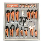 استاند 16قطعة جريب اون كلابات متعددة الاشكال-نيكل M-16-50 			GRIP-ON