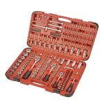 طقم لقم 1/4بوصة + 3/8بوصة + 1/2بوصة + سنون مفك 176 قطعة موديل 34176 تايواني KWG