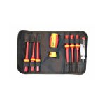 طقم 6 مفكات عازل 1000 فولت + يد متغيرة + مفك تيست جيب 8 قطع صينى موديل APT 561