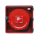 دولاب معدات اطفاء بافاريا حائطي فارغ مقاس 1600*800*300 مم بمكان بكرة وراك بدون فتحات زجاج BAVARIA FC/E