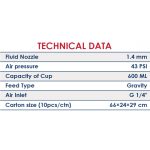 ⁦مسدس دوكو مقلوب هـ د  600سم  1.4مم P-827 -  Grey⁩ - الصورة ⁦2⁩