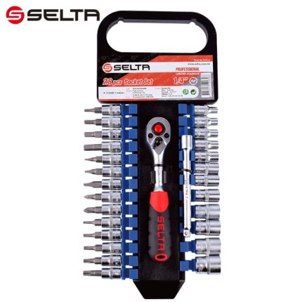 طقم لقم وسنون سيلتا 1/4 بوصه 28 قطعة - مسدس 4-14مم  SELTA