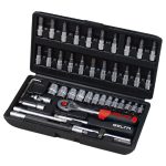 طقم لقم  سيلتا 46 قطعه 1/4بوصه لقم حتي 14 مم و سنون مسدس وعاده و جميع الوصلات   SELTA