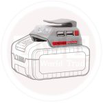 ⁦وصلة شحن موبايل كراون 2 مخرج مع لمبة كشاف موديل CROWN - CAU02X⁩ - الصورة ⁦3⁩