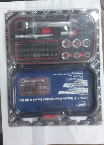 طقم لقم وسنون مفك 1/4" 39 قطعة تايوانى كي دبليو جي  KWG