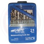 طقمHSS بنط 21 قطعه خدمة شاقة 1/16 بوصه - 3/8 بوصه اي بي تي APT