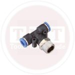 وصلة خرطوم T بلاستك 10 مم أزرق اي بي تيAPT