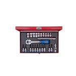 طقم لقم 8/3" مشرشر بالبوصة +لقم الن عادة , صليبة ,مسدسة 24ق كينج توني KING TONY