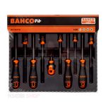 طقم مفكات باهكو 10 قطع عادة/صليبة/بوتزى/مربع  BAHCO