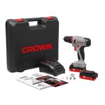 شنيور كراون 16 فولت 10 مم 35 نيوتن 2 امبير 2 بطاريه شنطة بلاستيك  موديل CROWN CT21082H-2